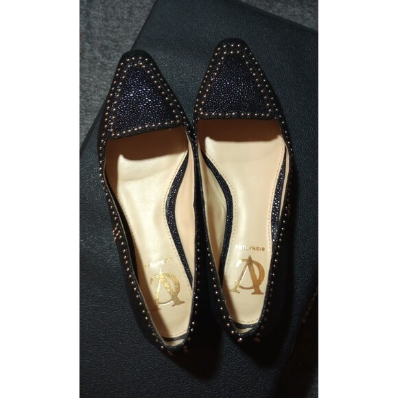 Vero Cuoio Black Loafer Shoes Womens Sz 6B Studded Slip On Embellished Flats * - Picture 15 of 16